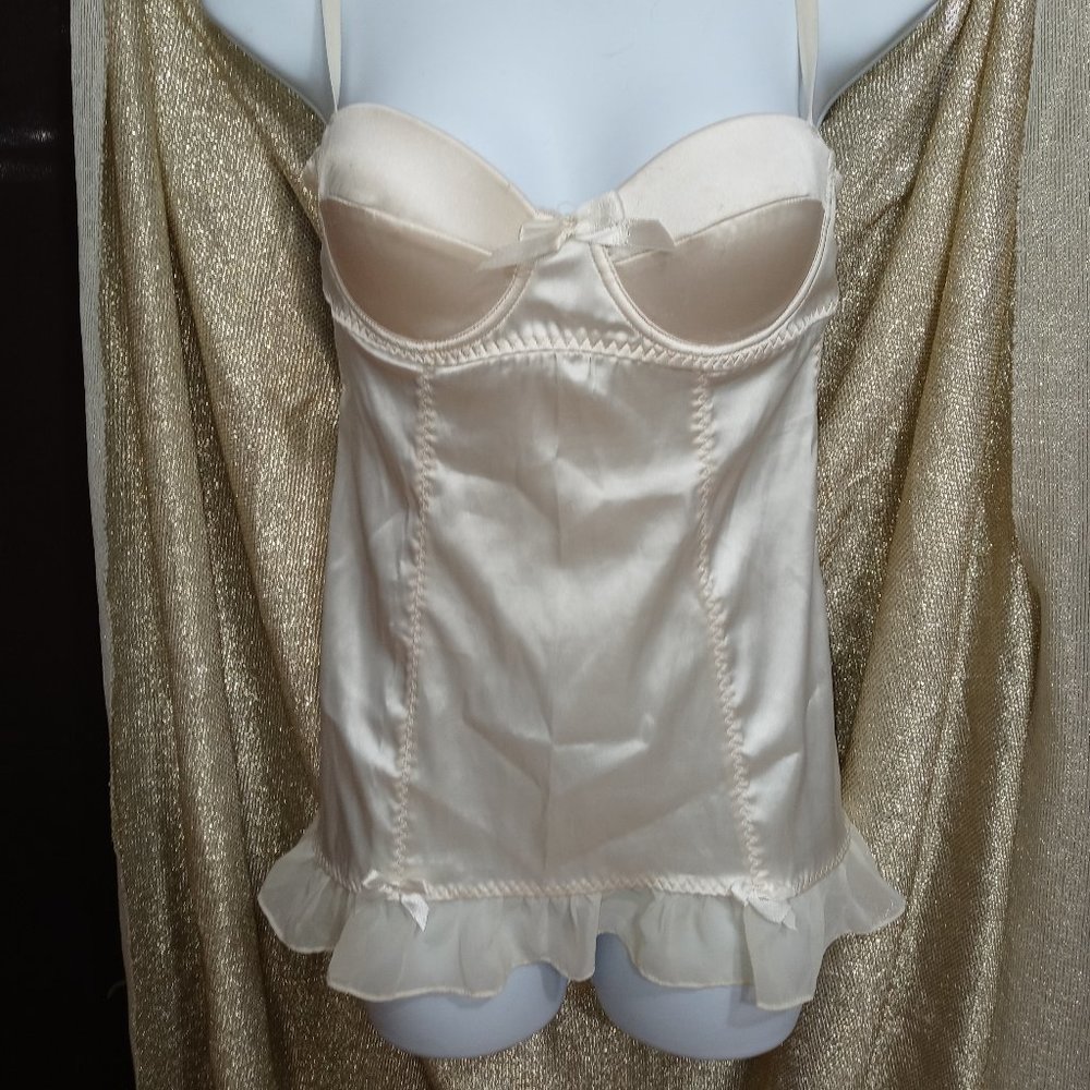 Off-white Sensual Satin Chemise Babydoll Lingerie